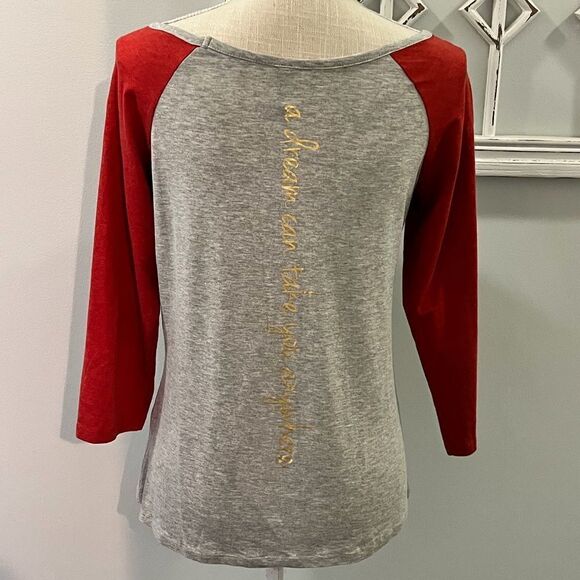 (5 for $25.)…Electric Pink red gray India elephant scoop neck baseball t-shirt - Picture 3 of 5